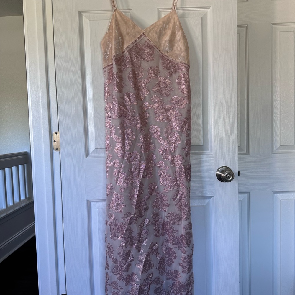 Zara Pink Lace Maxi Dress